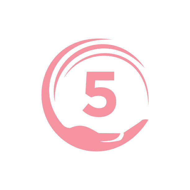 慈善标志模板上的字母5。最初的统一基金会人类标志标志。团结团队Logo设计与5个字母模板图片下载