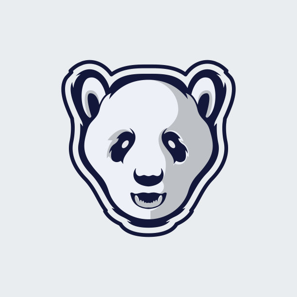 吉祥物标志熊猫头矢量插图图片下载