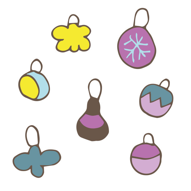 向量供应新的一年，围巾，毛衣，毡靴，手套，花环图片下载