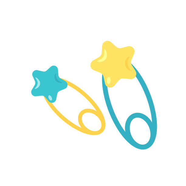 新生儿别针上有星星图片下载