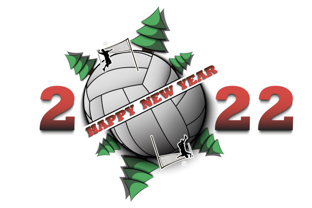 2022新年快乐和排球素材图片