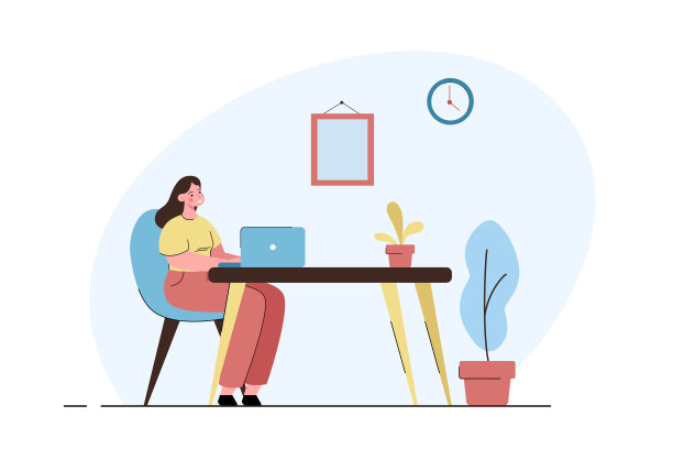 在办公室工作的快乐女人图片下载