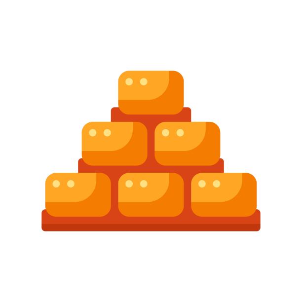 砖块扁平风格图标孤立在白色背景上图片下载