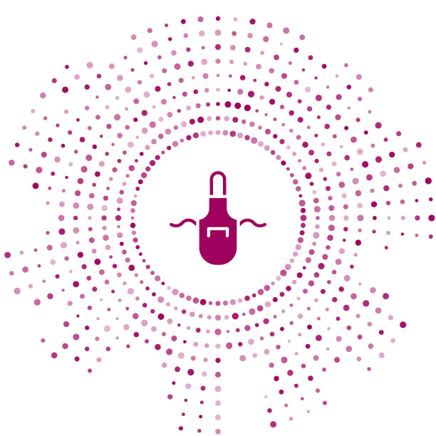 紫色的厨房围裙图标孤立在白色上图片下载