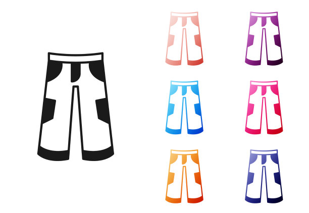 黑色裤子图标孤立在白色背景图片下载