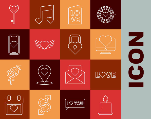 设定线燃烧蜡烛爱文字电脑图片下载