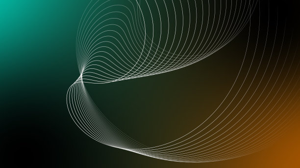 扭曲彩色丝带数码线。波浪形的缎带从如此多的平行线。用线条抽象背景。图片下载