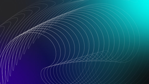 扭曲彩色丝带数码线。波浪形的缎带从如此多的平行线。用线条抽象背景。图片下载