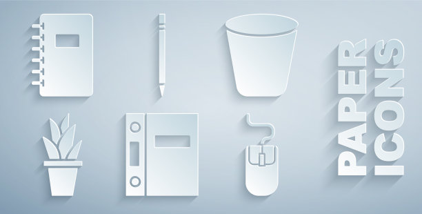 设置办公文件夹，垃圾桶，花盆图片下载