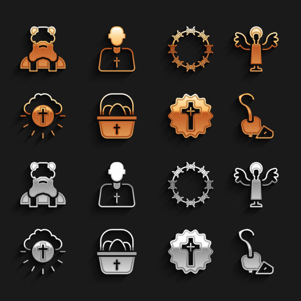 设置篮子与复活节彩蛋天使魔法杖图片下载