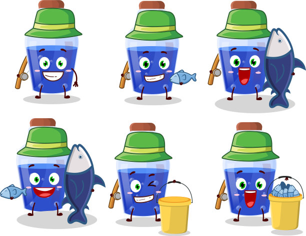 一幅渔夫蓝色魔法药水的卡通图片图片下载