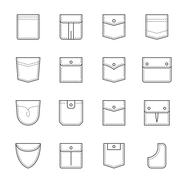 制服上贴有缝和瓣的口袋图片下载