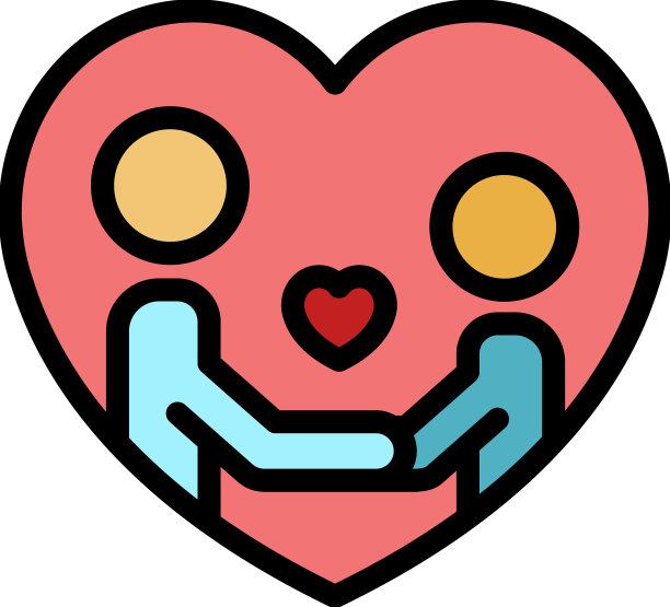 真爱情侣图标颜色轮廓图片下载