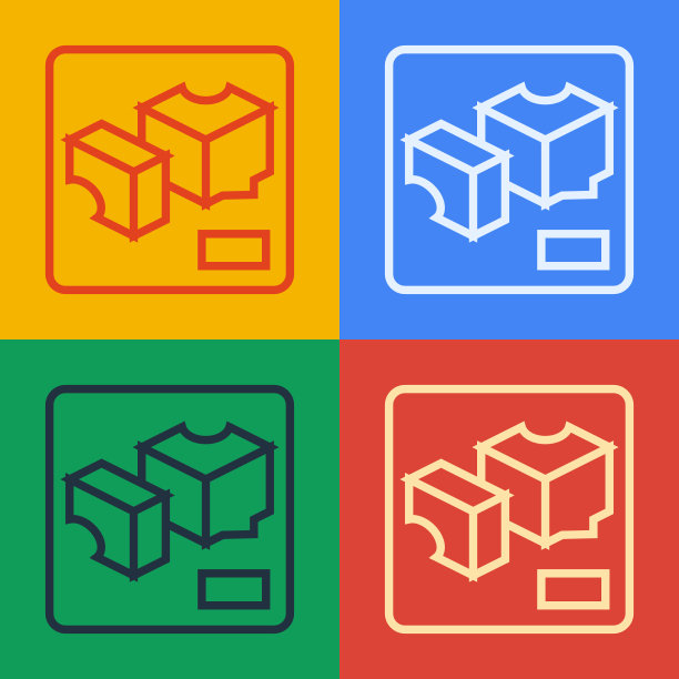 流行艺术线3d打印机图标隔离的颜色图片下载