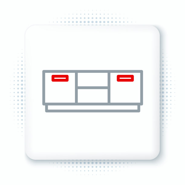 线家具床头柜图标孤立在白色上图片下载