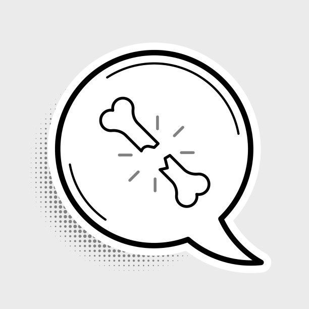 线人断骨图标孤立在灰色图片下载