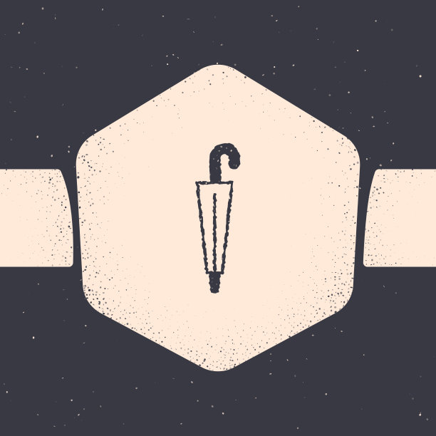 Grunge经典优雅的伞图标孤立上图片下载