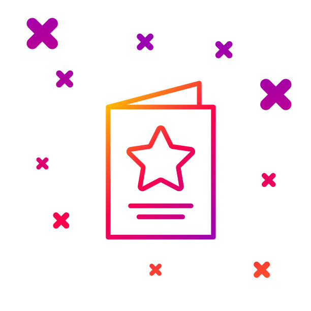 彩色线贺卡图标隔离在白色图片下载