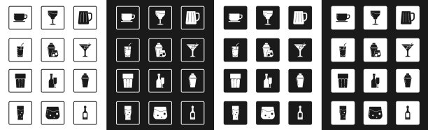 木制啤酒杯，鸡尾酒调酒器，咖啡杯图片下载