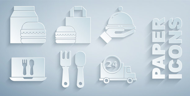 用叉子和勺子盛满一盘食物图片下载