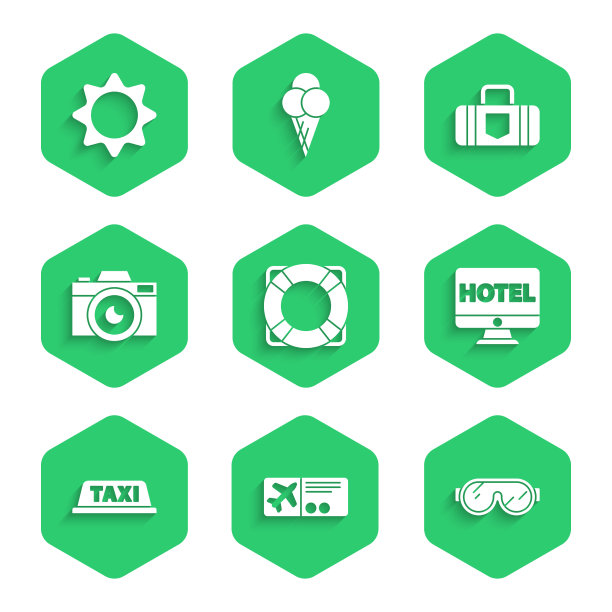 网上设置救生圈、机票、滑雪镜图片下载