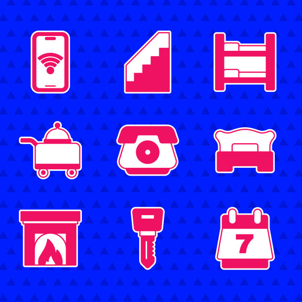 设置电话听筒酒店门锁钥匙图片下载