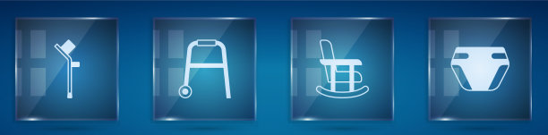 设置拐杖或拐杖步行者摇椅和图片下载