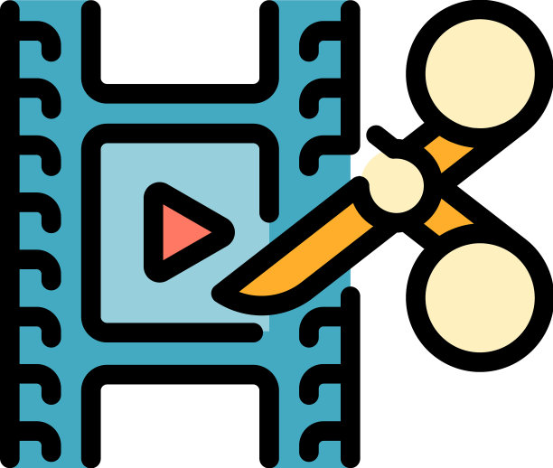 切割视频图标颜色轮廓图片下载