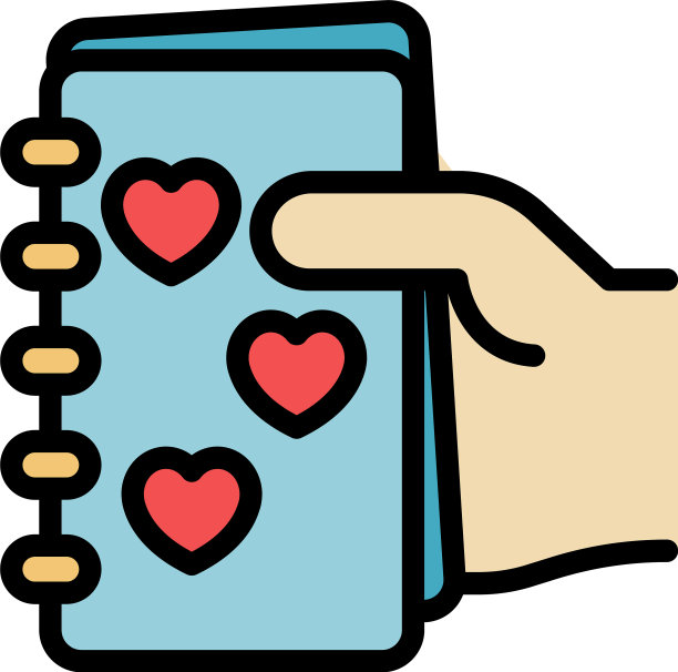 信任笔记本图标颜色大纲图片下载