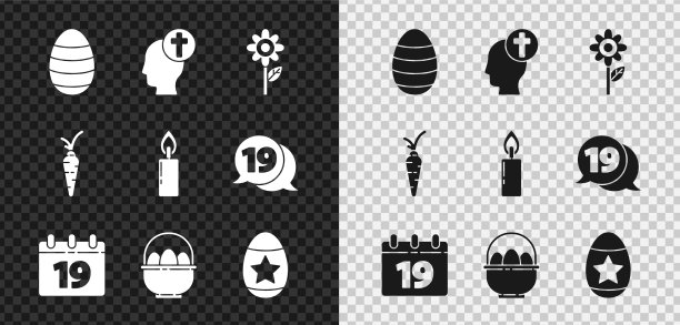 复活节彩蛋人头与基督教十字架图片下载