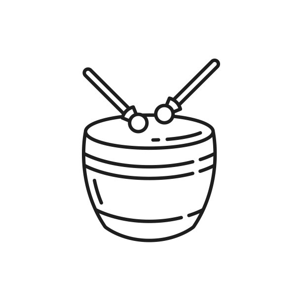 中国舞狮鼓秀细线图标图片下载