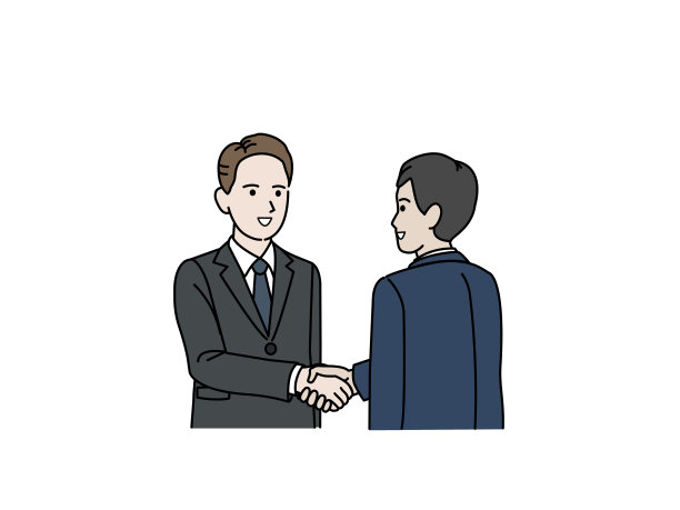 商人与外国人的插图握手图片下载
