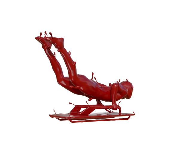 油漆质感平底雪橇图片下载