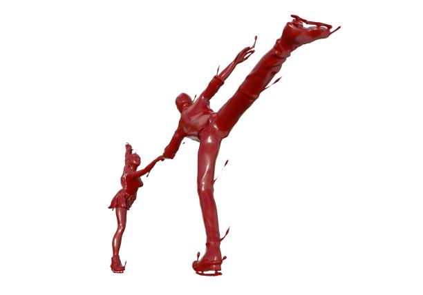 油漆质感双人花样滑冰图片下载