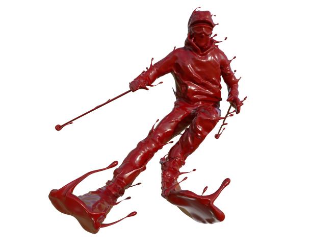 油漆质感速降滑雪图片下载