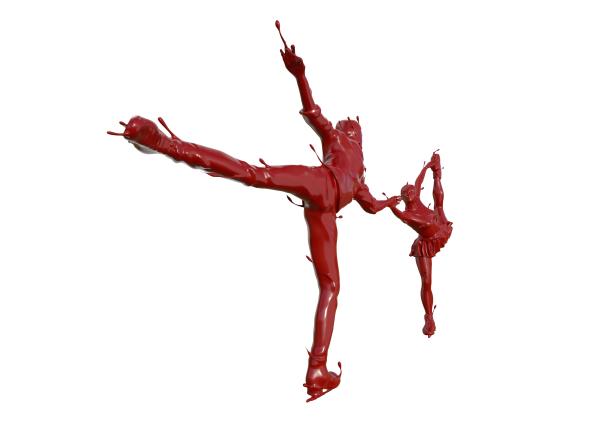 油漆质感双人花样滑冰图片下载