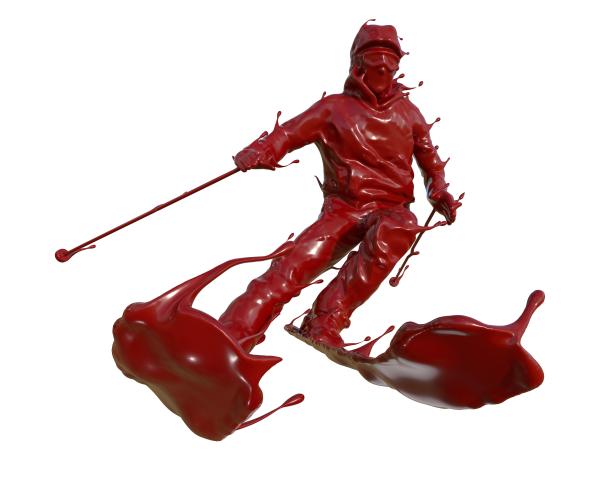 油漆质感速降滑雪图片下载