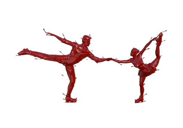 油漆质感双人花样滑冰图片下载