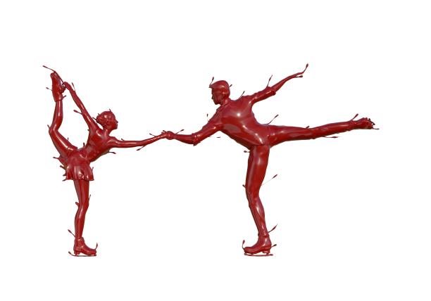 油漆质感双人花样滑冰图片下载