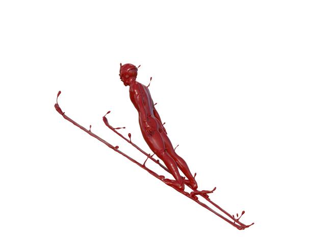 油漆质感跳台滑雪图片下载