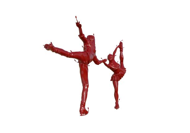 油漆质感双人花样滑冰图片下载