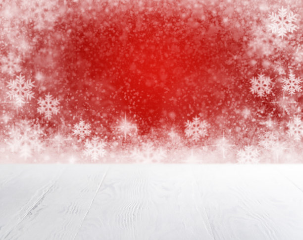 圣诞节的背景是雪花和雪花的红色图片下载