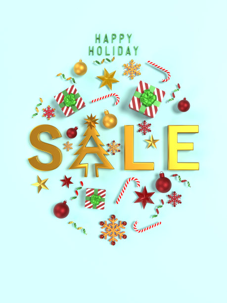 销售文字在圣诞新年贺卡背景与黄金和闪光图片下载