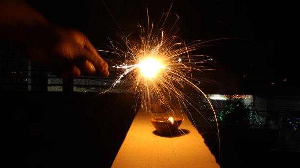 长时间曝光排灯节图片下载