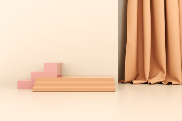 三维渲染彩色几何背景。现代简约设计中的几何形状。极简的模型推广，化妆品背景，产品展示。图片下载