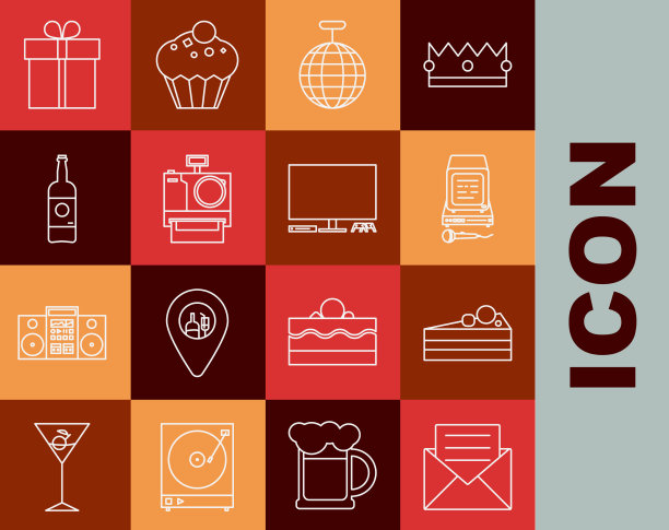 设线信封和邀请卡蛋糕图片下载