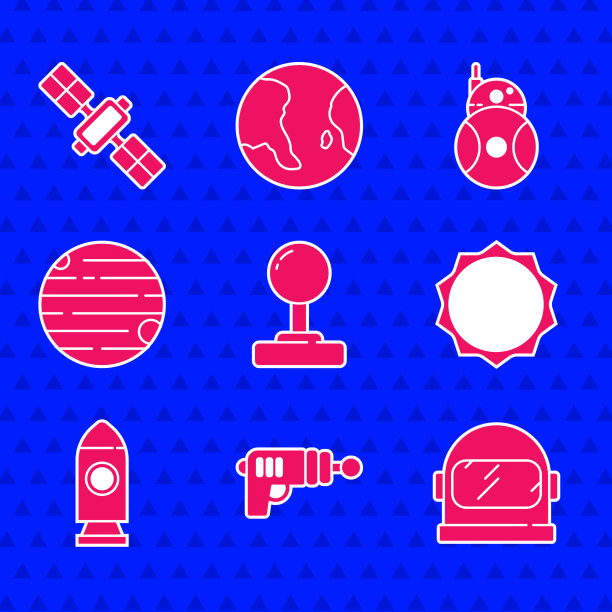 设置操纵杆射线枪宇航员头盔太阳图片下载