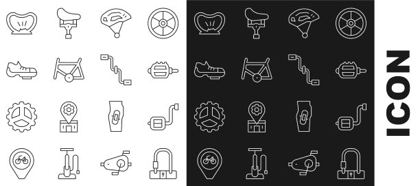 设置线自行车锁踏板头盔框架鞋图片下载