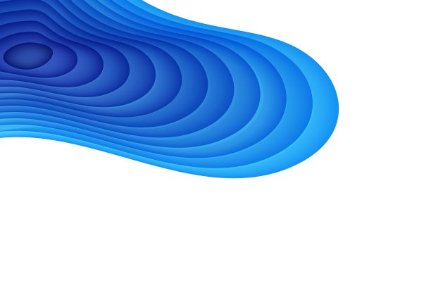 蓝色抽象背景剪纸风格。6月8日世界海洋日，一层层的纸波浪形的水。矢量地球海报模板，生态手册，报告，邀请与文本的地方。图片下载