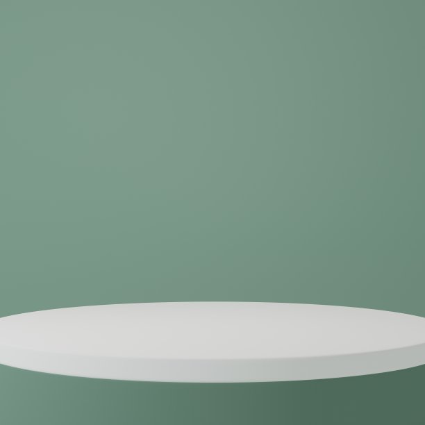 产品站在绿色房间，产品场景工作室，最小设计，3D渲染图片下载